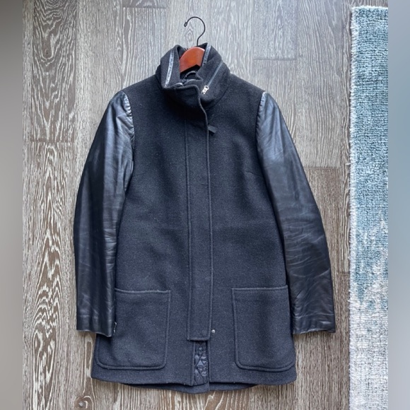 Lightly used Mackage Wool with Leather Sleeve, Size Small - Picture 1 of 2